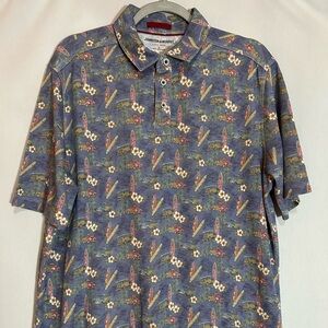 Johnston & Murphy Surfboard Print Polo Shirt Large